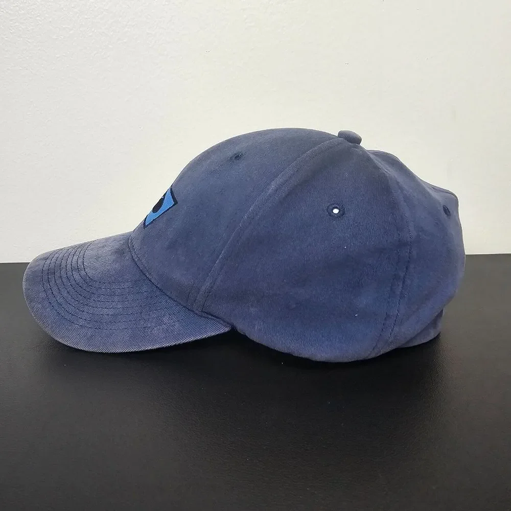 VINTAGE Nike Hat Cap Mens One Size Blue‎ Swoosh Spellout Logo Distressed Y2K